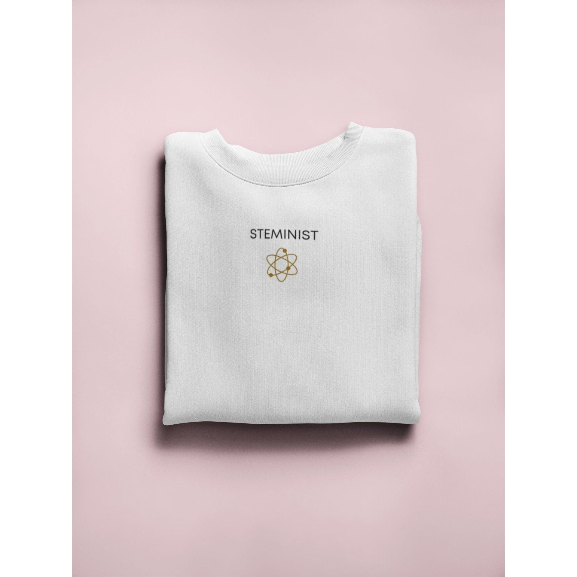 STEMinist Embroidered Sweatshirt – Science & Feminism Minimalist Crewneck