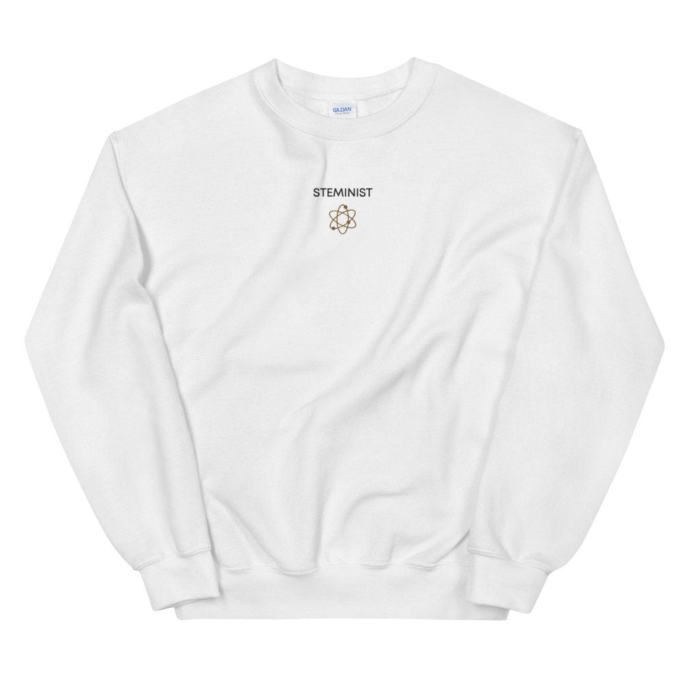 STEMinist Embroidered Sweatshirt – Science & Feminism Minimalist Crewneck