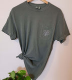 Embroidered Monstera Pocket Shirt