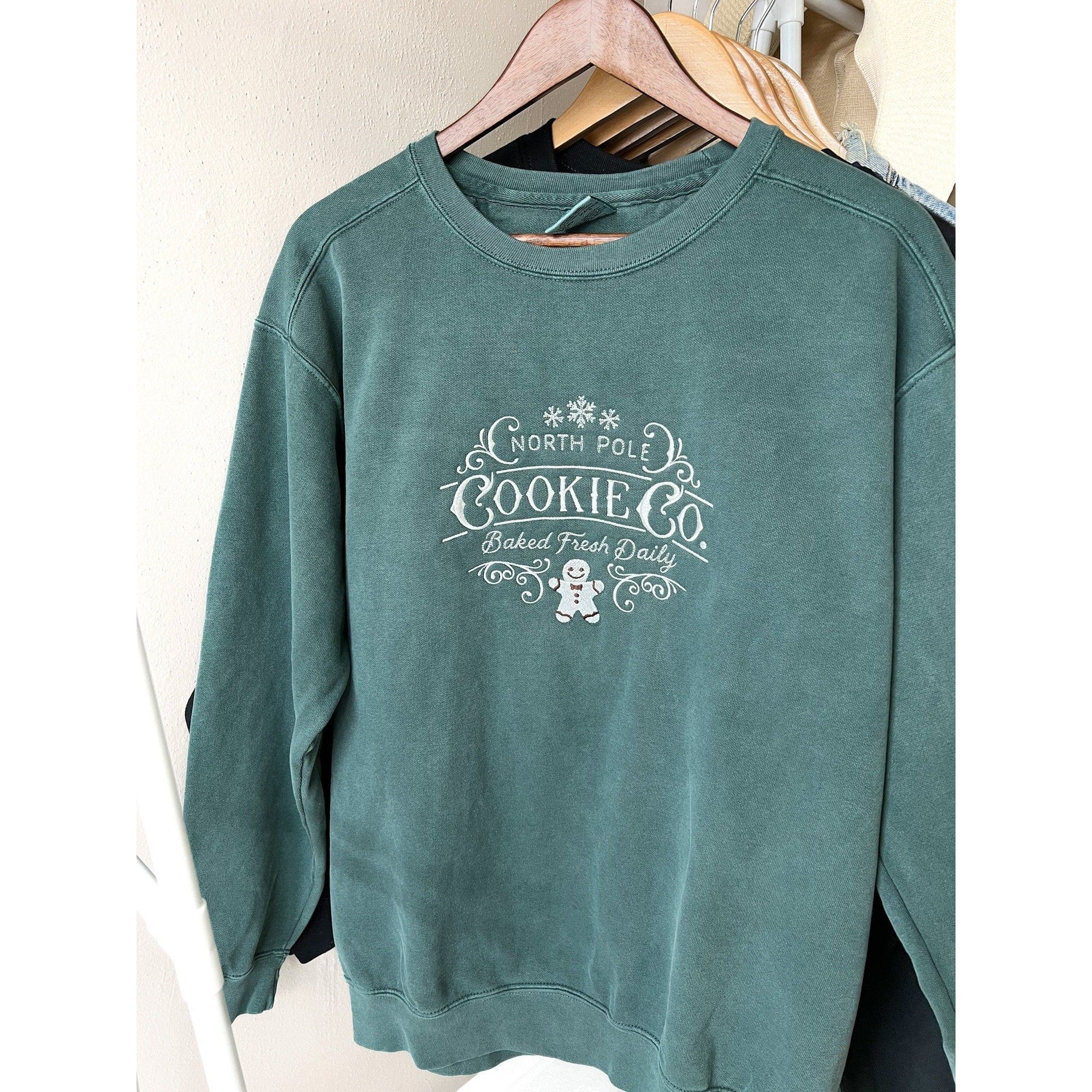 Vintage Embroidered Christmas Cookies Crew
