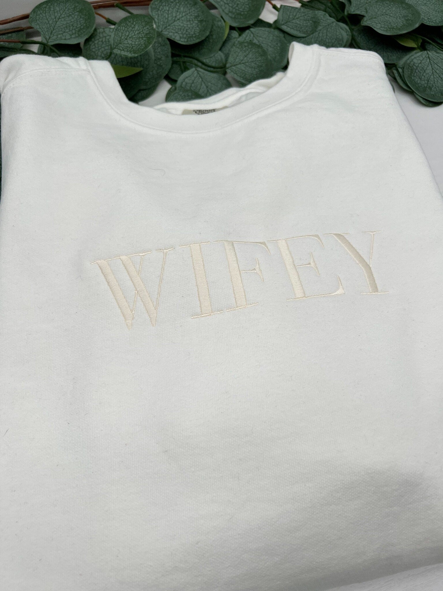 Embroidered Custom Wifey Sweatshirt