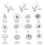 Embroidered Custom Bouquet Birth Flower