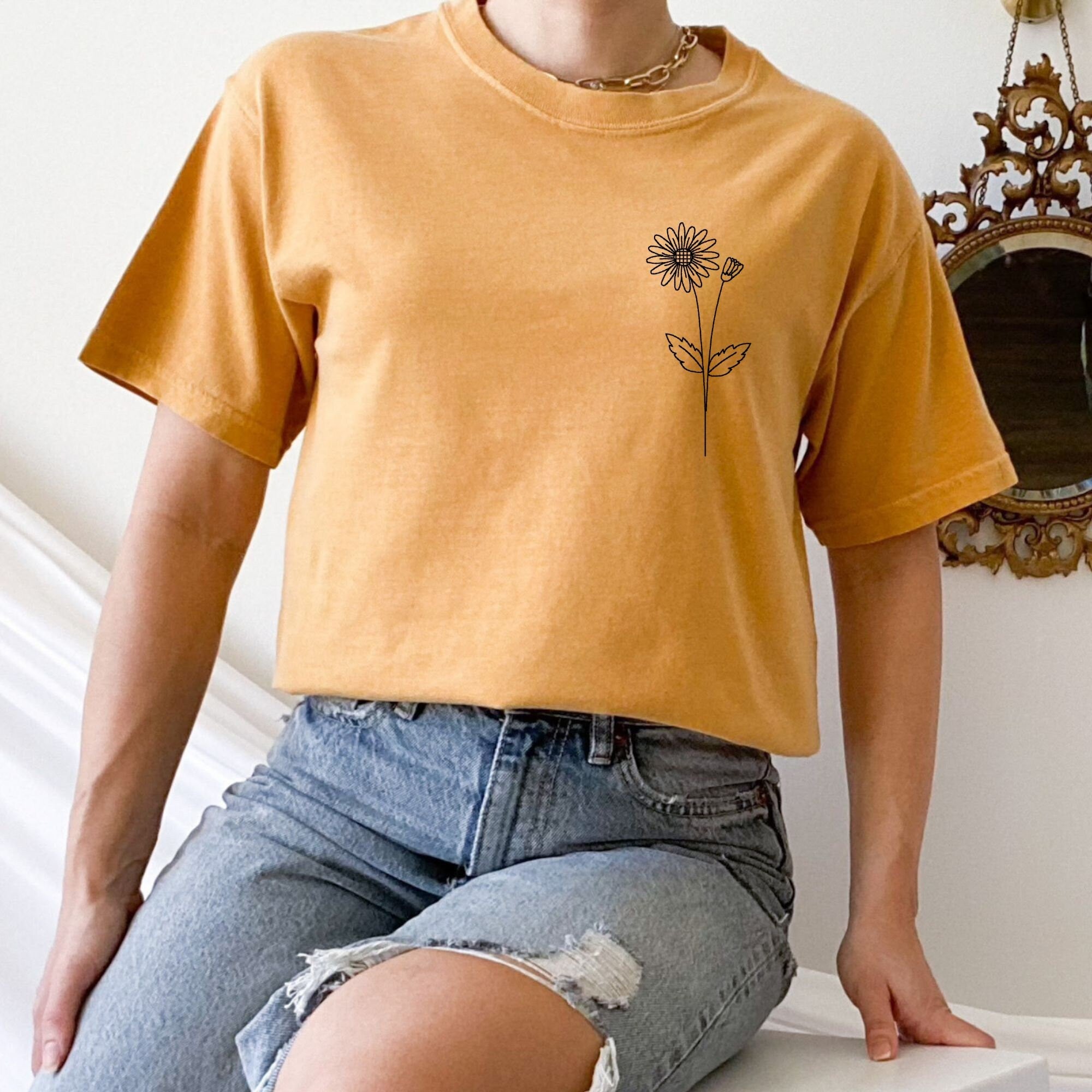 Embroidered Personalized Birth Flower Shirt