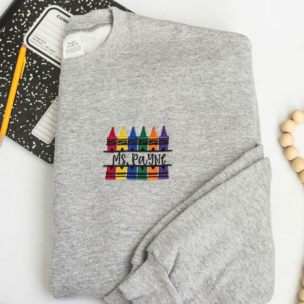 Embroidered Custom Teacher Sweatshirt