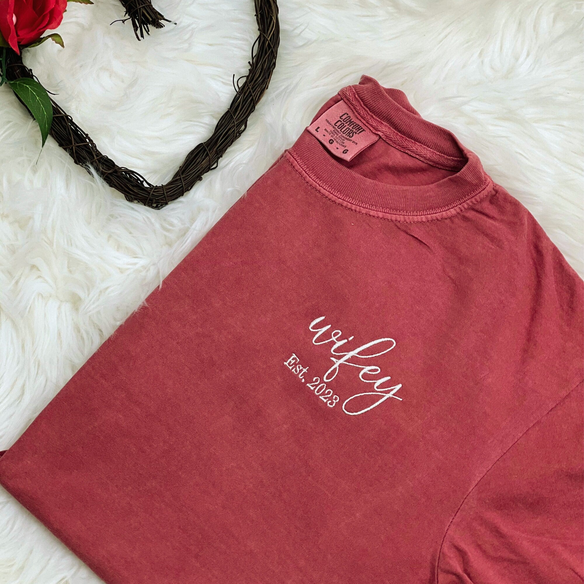 Embroidered Custom Wifey Shirt