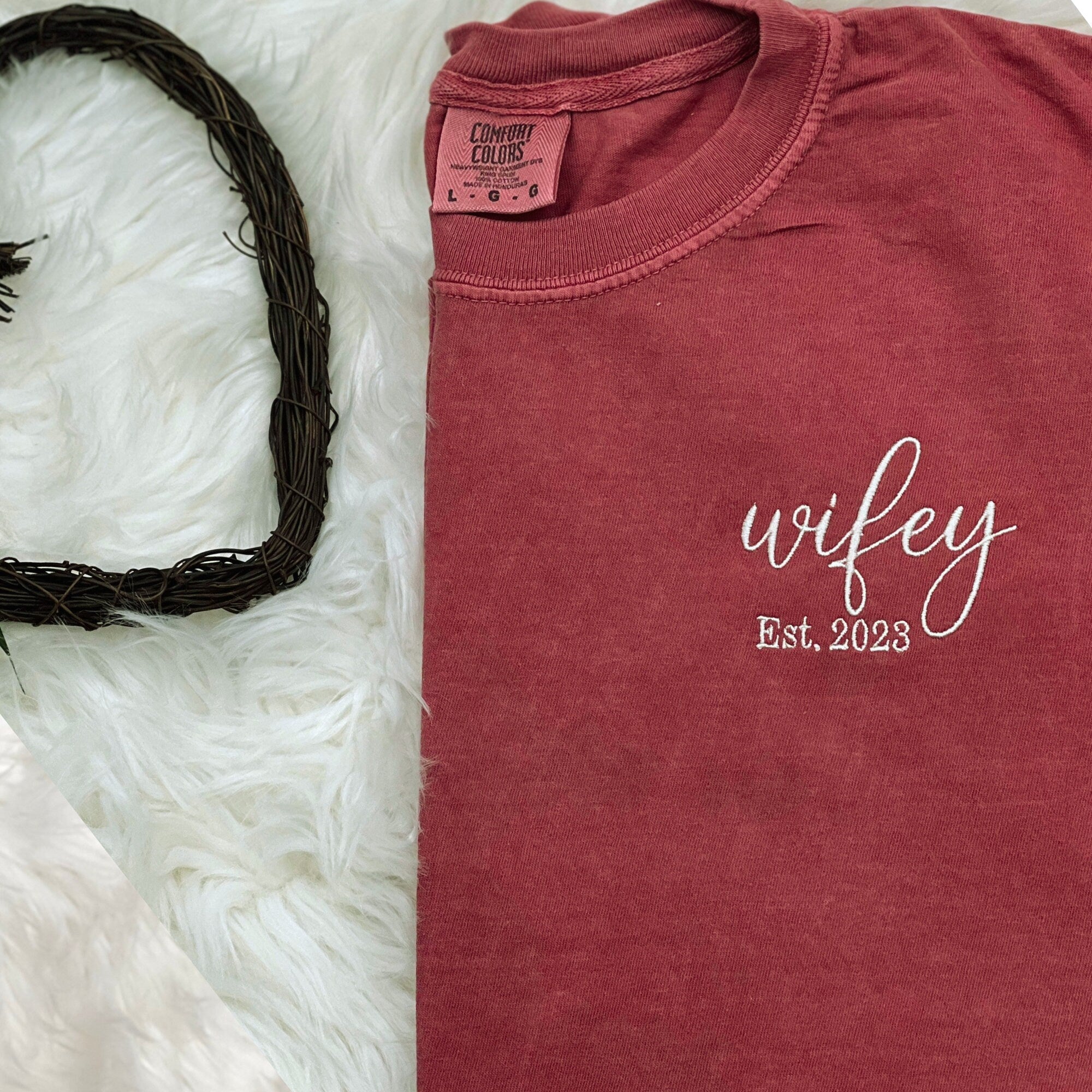 Embroidered Custom Wifey Shirt