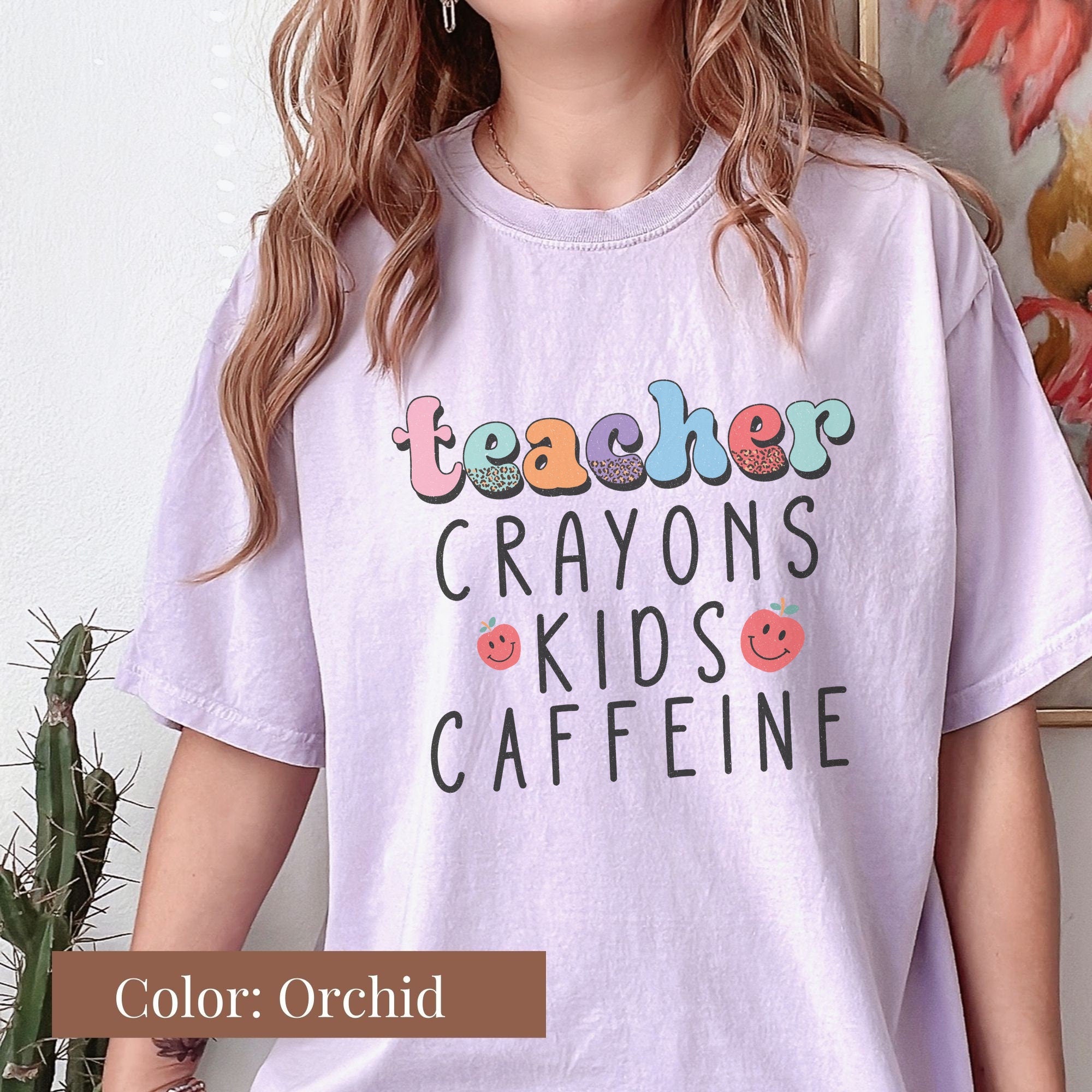 Teacher Crayons Kids Caffeine Teacher Shirt