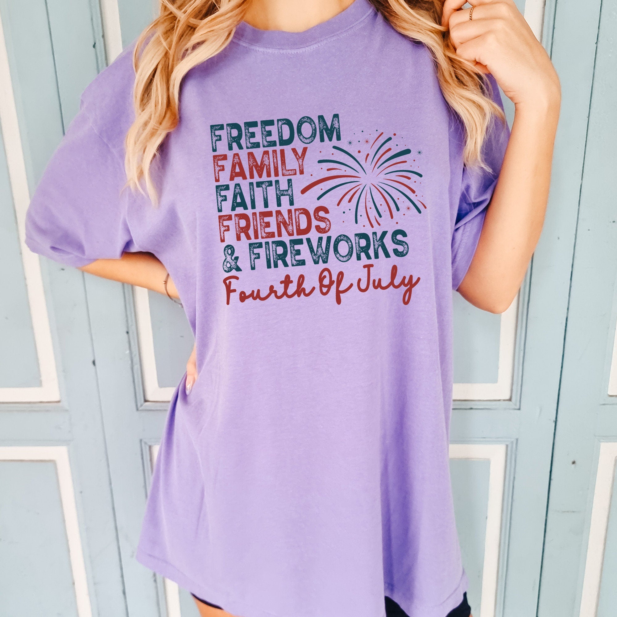Freedom Family Faith Friends and Fireworks Shirt
