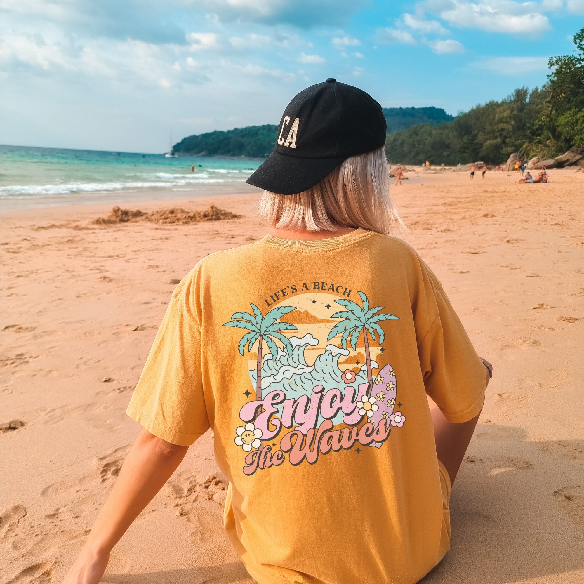 Enjoy the Waves Back Print Shirt