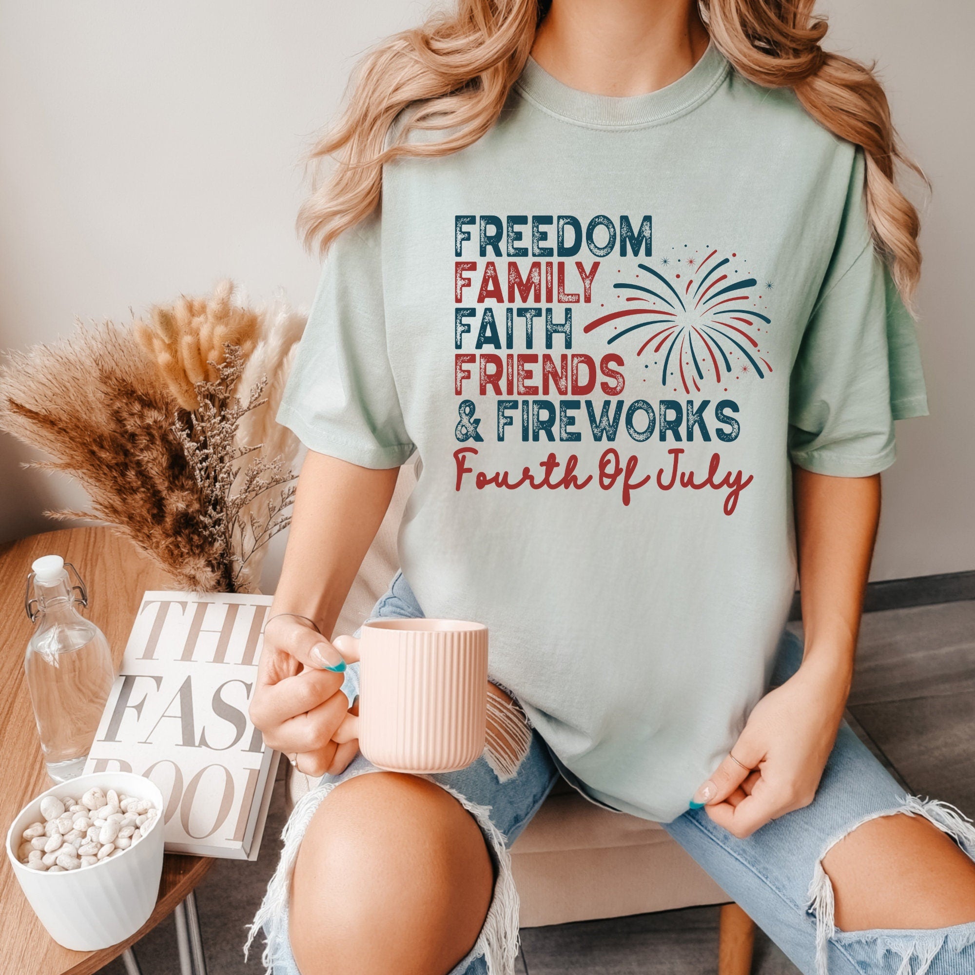 Freedom Family Faith Friends and Fireworks Shirt