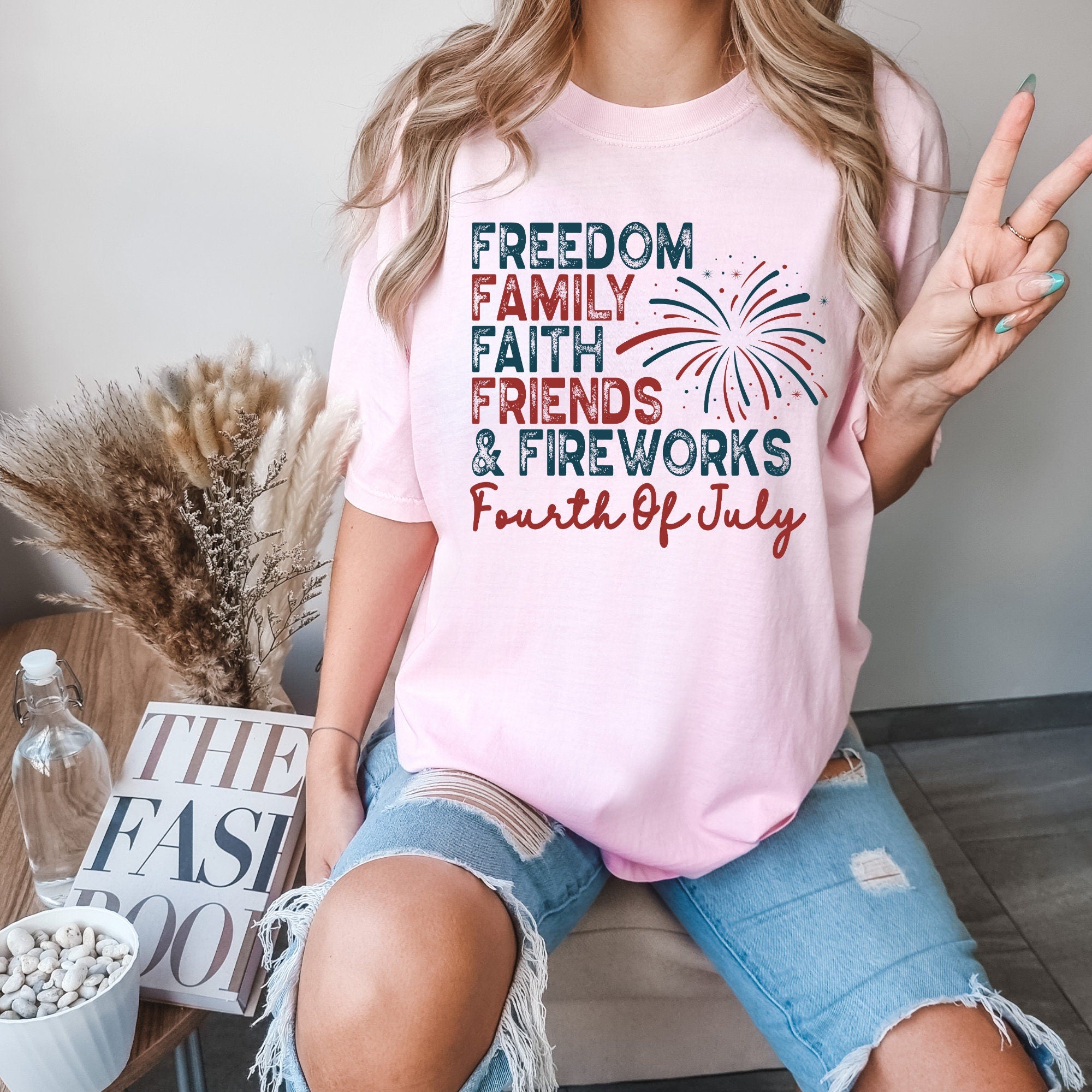 Freedom Family Faith Friends and Fireworks Shirt