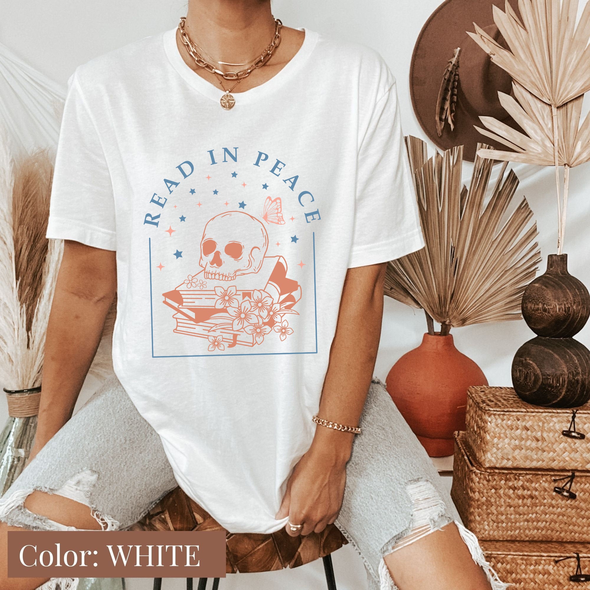 Read in Peace Skull Shirt