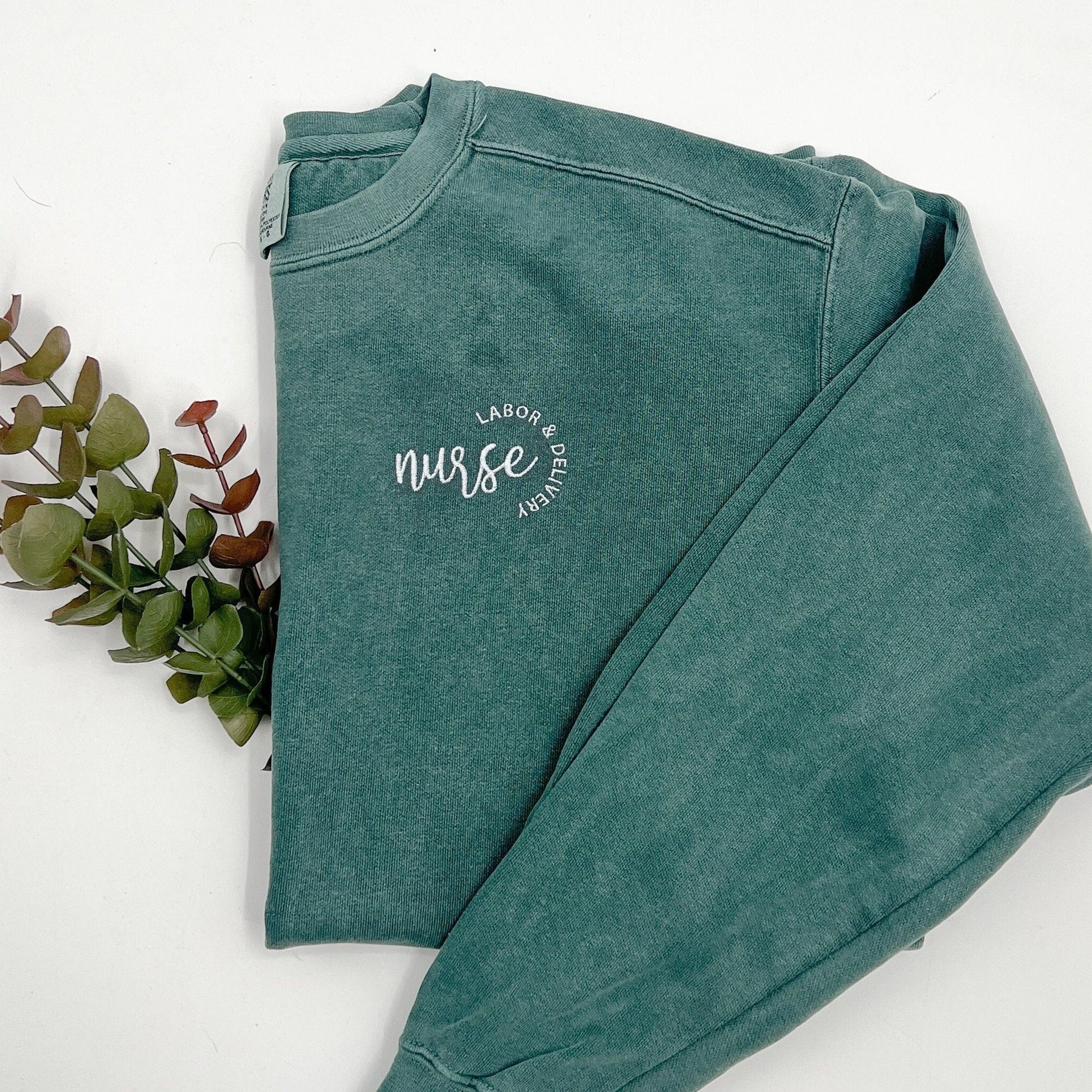 Custom Nurse Rn Sweatshirt - Embroidered Personalization - Physician Assistant - Nursing Student