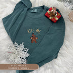 Bite Me Gingerbread Embroidered Sweatshirt