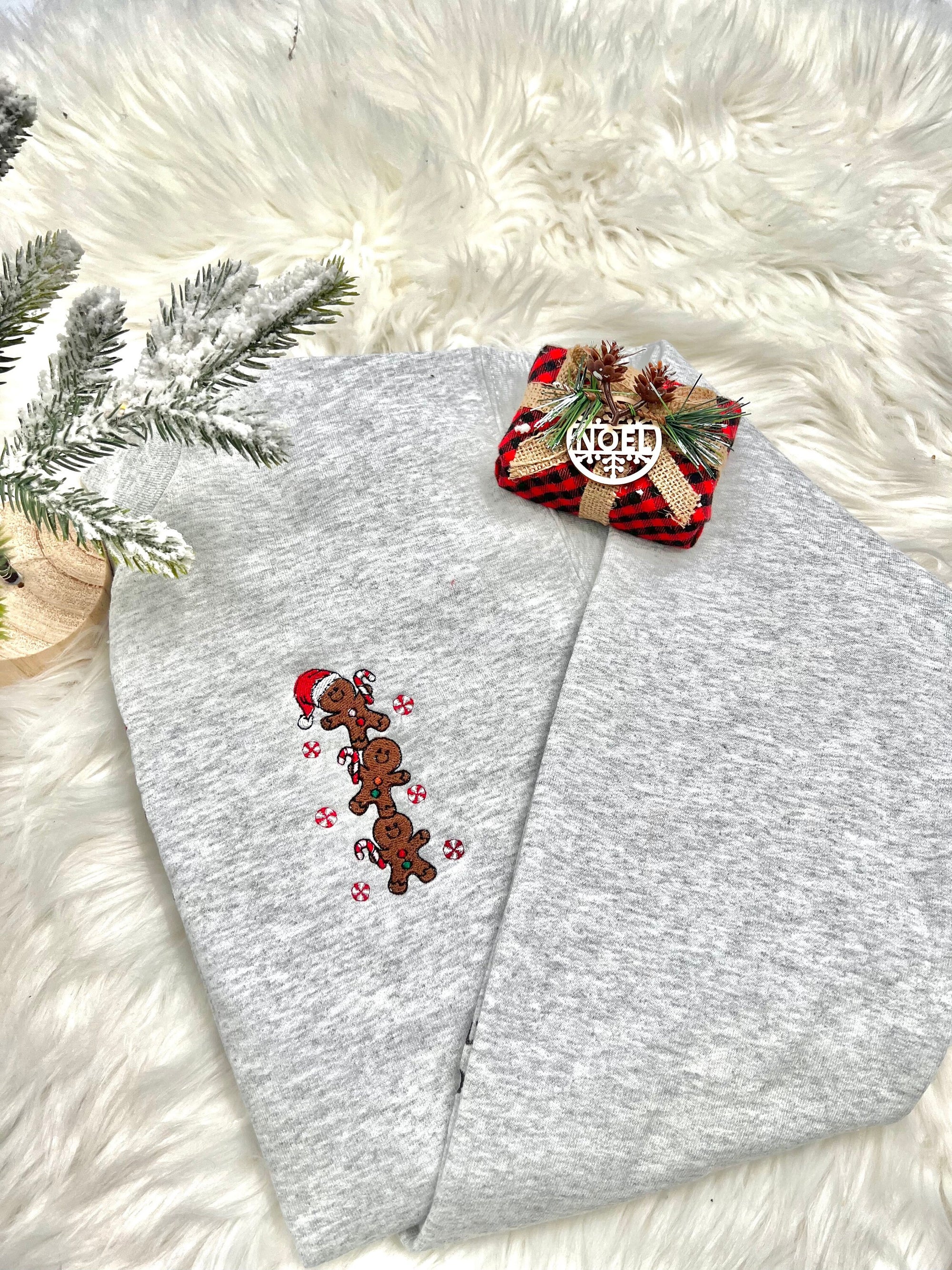 Embroidered Gingerbread Sweatshirt