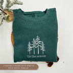 Embroidered Christmas Sweatshirt - Minimalist Winter Sweater