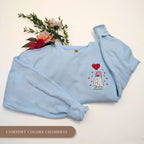 Valentine’s Ghost Embroidered Sweatshirt - Valentine's Day Crewneck