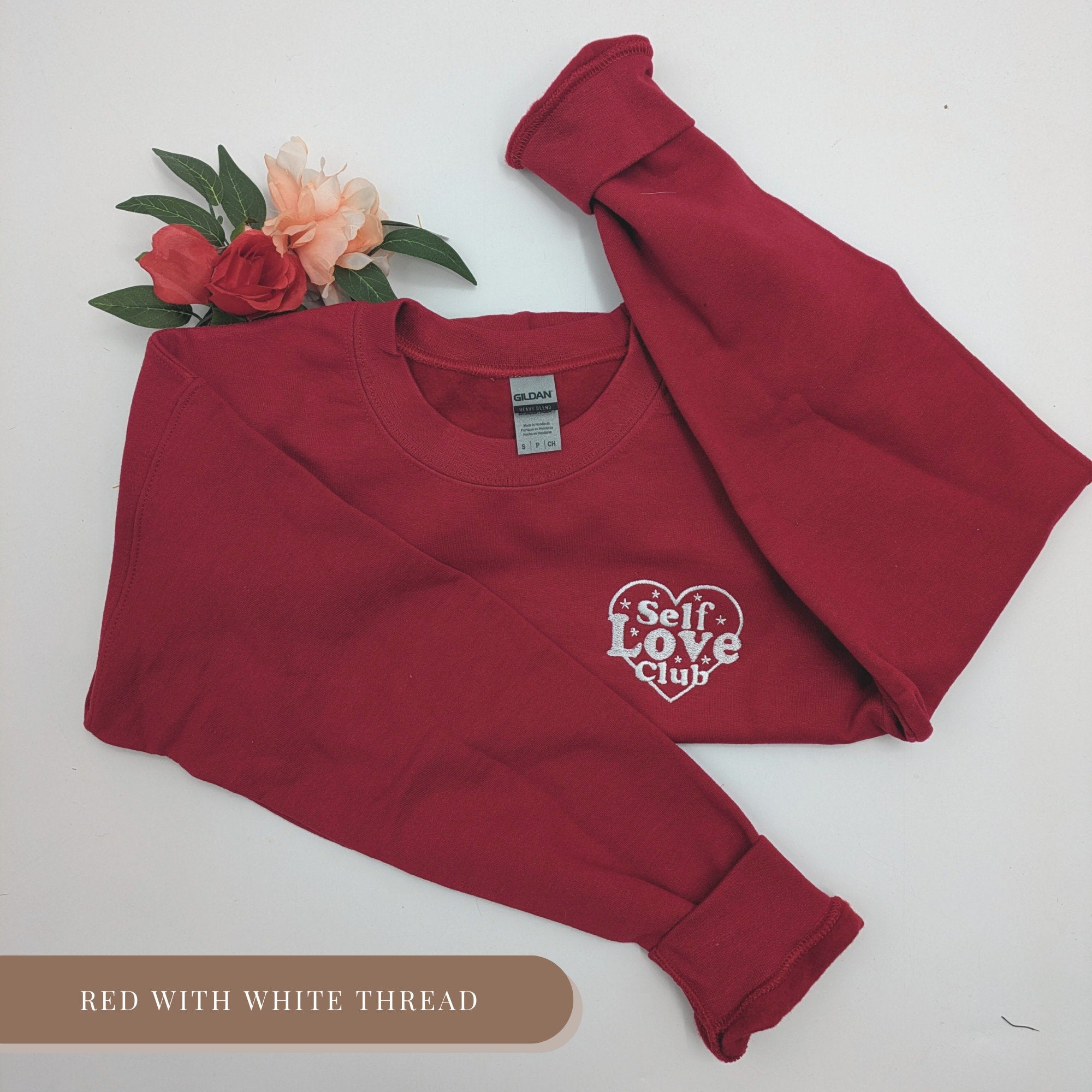 Embroidered Crewneck Sweatshirt - Galentines Day Mental Health Gift