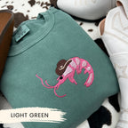 Cowboy Shrimp Embroidered Sweatshirt – Western Rodeo Crewneck